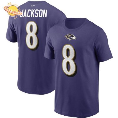 Nike Lamar Jackson Baltimore Ravens Customize Purple Hot Limited T-Shirt 2024