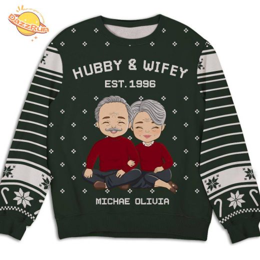 Personalized Custom Hubby Wifey Est 2000 New Design 2024 Sweater