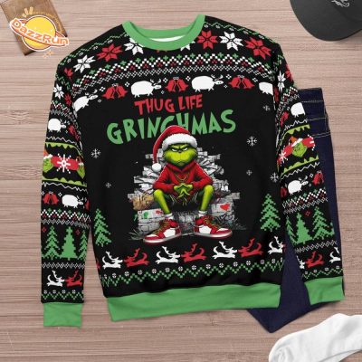 Thug Life Gringhmas Green Monster Very Ugly Hot Limited 2024 Christmas Sweater