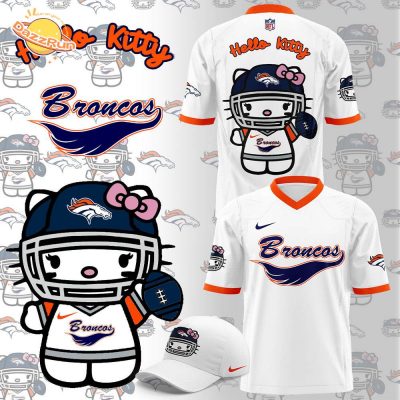 Denver Broncos X Hello Kitty Football Hot Design 2024 White Jersey