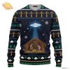 Funny Santa Xmas Reindeer Blue And Full Moon Ugly Unisex Sweater 2024 Christmas