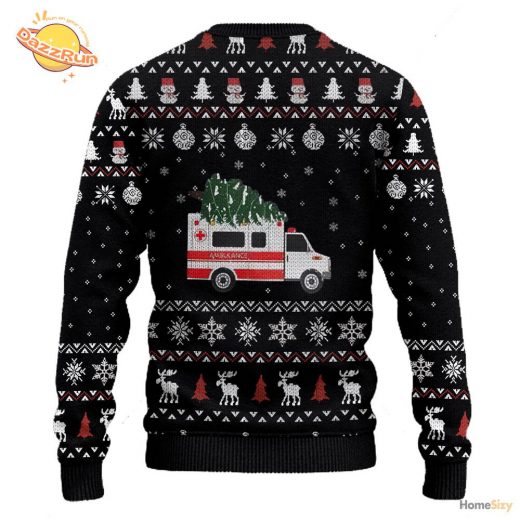 Paramedic Hospital Ambulance Ugly Sweater 2024 Christmas