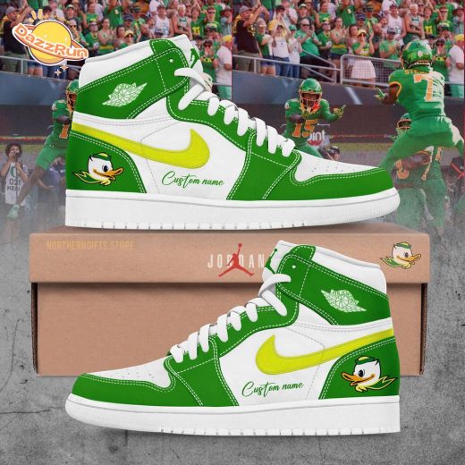 Custom Name Oregon Ducks Hot Limited Edition 2024 Air Jordan 1 Shoes