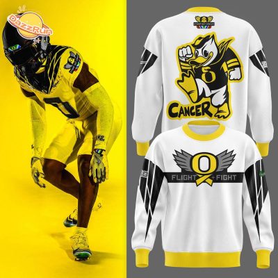 Oregon Football Ducks Cancer Flight Heroes Hot Design 2024 Yellow Sweatshirt