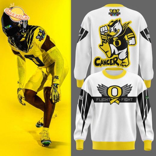 Oregon Football Ducks Cancer Flight Heroes Hot Design 2024 Yellow Sweatshirt