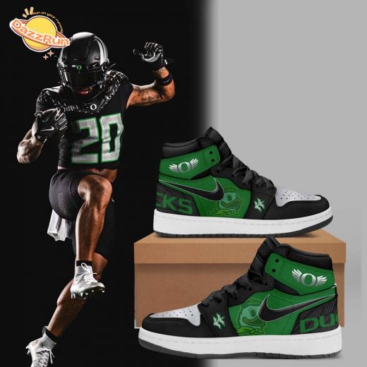 Oregon Football Ducks Disrupt The Darkness Hot Design 2024 Air Jordan 1 Sneaker Shoes