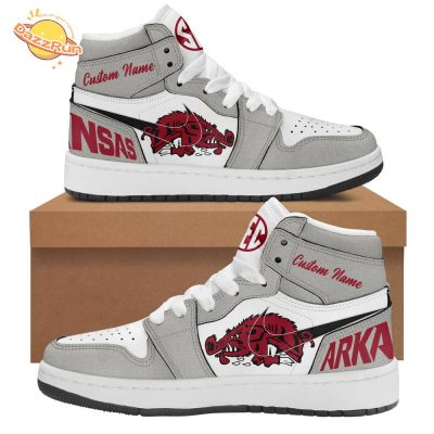 Arkansas Razorbacks Custom Name Air Jordan 1 Nike Sneakers 2024 Limited Edition | Exclusive Fan Sneakers