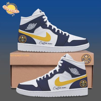 Denver Nuggets Nike Custom Air Force 1 Sneaker Shoes | Personalized Basketball Footwear