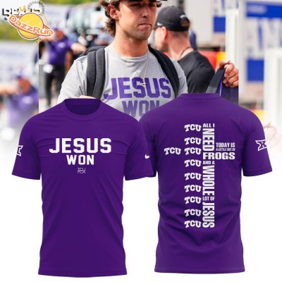 Jesus Won TCU Football Purple Shirt 2024 – Faith-Based College Football Apparel