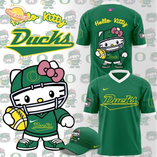 Oregon Ducks X Hello Kitty Limited Edition 2024 Football Green Jersey | Exclusive Team Gear