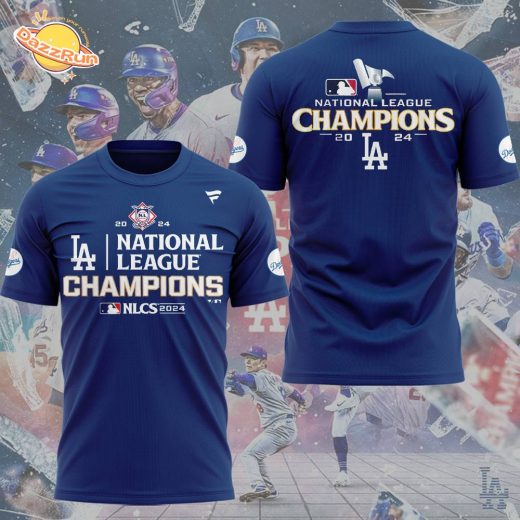 Los Angeles Dodgers 2024 National League Champions Blue T-Shirt – Limited Edition