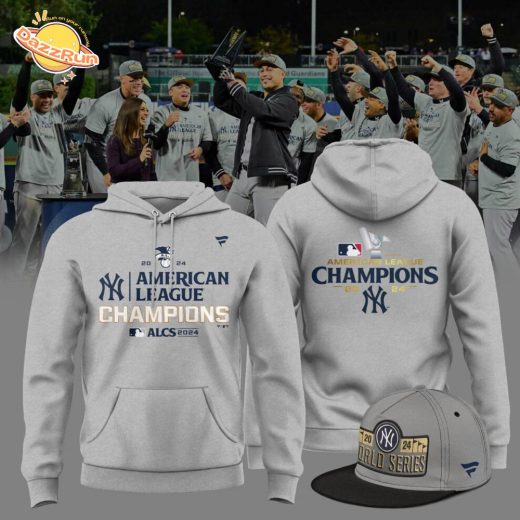 Men’s New York Yankees Fanatics Heather Gray 2024 American League Champions Locker Room Hoodie