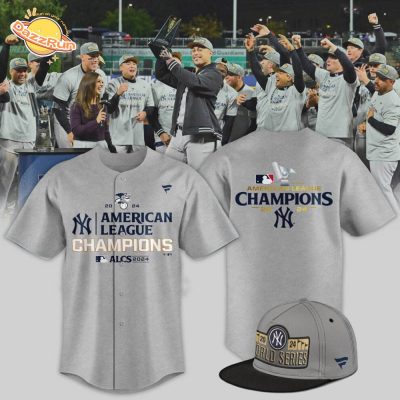 Men’s New York Yankees Fanatics Heather Gray 2024 American League Champions Locker Room T-Shirt