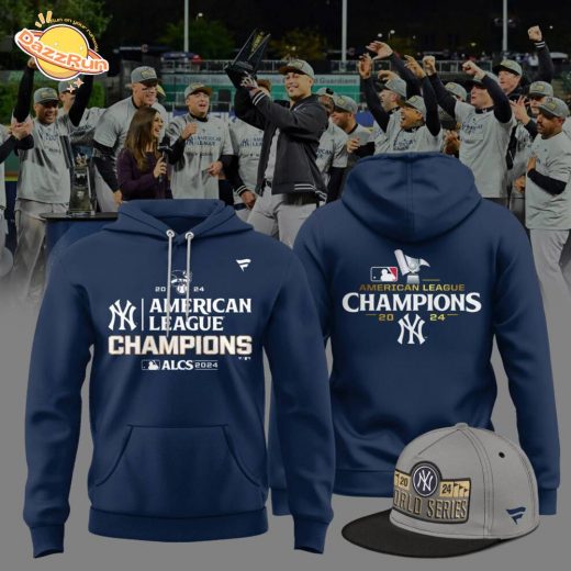 Men’s New York Yankees Fanatics Heather Navy 2024 American League Champions Locker Room Hoodie