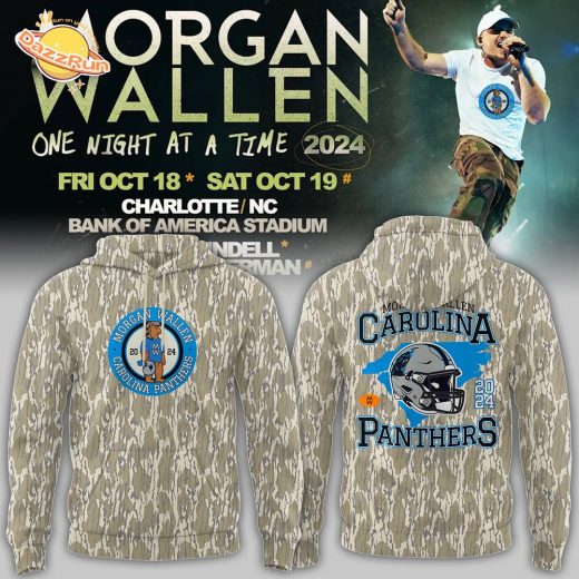 Morgan Wallen Panther 2024 Limited Edition Camo Hoodie – October 18th at Bank of America Stadium