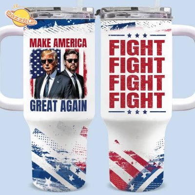 Fight To Restore American Greatness – US Election 40oz Stainless Steel Tumbler With Handle | Patriotic Drinkware