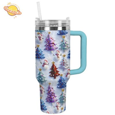 Glossy Tumbler Colorful Christmas | Vibrant Holiday Drinkware