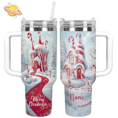 Glossy Tumbler Personalized Merry Christmas | Custom Drinkware