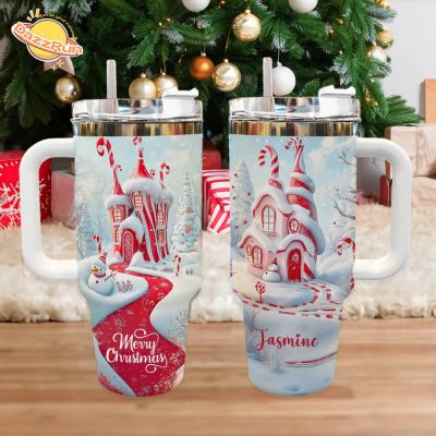 Glossy Tumbler Personalized Merry Christmas | Custom Holiday Gifts