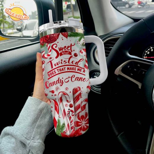 Glossy Tumbler Sweet Candy Cane Christmas | Cute Christmas Accessories