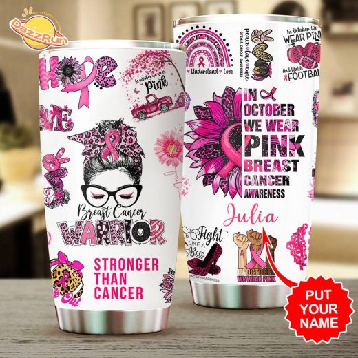 Personalized Breast Cancer Awareness Tumbler Cup for a Cause