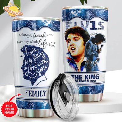 Personalized Elvis Presley The King of Rock ‘n’ Roll Tumbler Cup