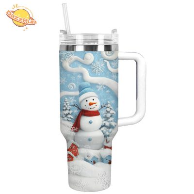 Tumbler Joyful Winter Snowman | Cheerful Winter Decor