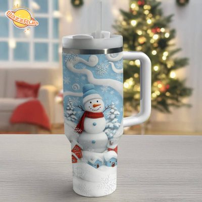 Tumbler Joyful Winter Snowman | Cheerful Winter Decor