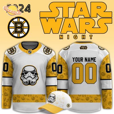 2024 Boston Bruins x Star Wars Night Custom Jersey, collaboration apparel, collectible item.