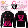 Men’s Nike Pink Las Vegas Raiders 2024 NFL Crucial Catch Club Pullover Hoodie, NFL merchandise, awareness campaign.