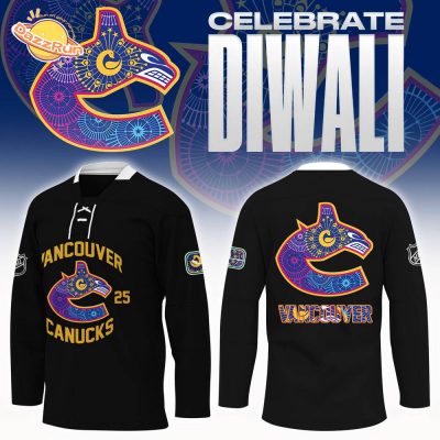 Vancouver Canucks Diwali Night 2024 Hockey Jersey | Black Color, sleek style, unique design.