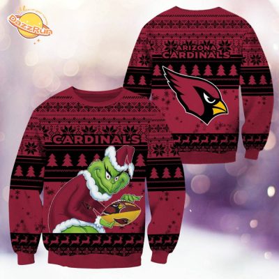 Arizona Cardinals Christmas Grinch Knitted Sweater – Official NFL Holiday Apparel