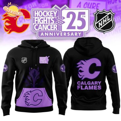 Calgary Flames “Hockey Fights Cancer” 2024 Hoodie – Show Your Support for the Cause