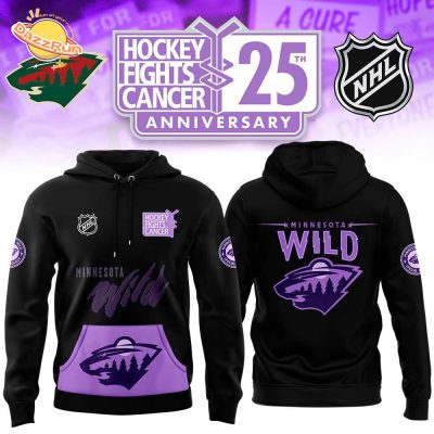 Minnesota Wild x Hockey Fights Cancer 2024 Hoodie – Stand Against Cancer in Style