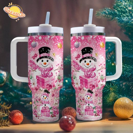 Tumbler Blushing Snowman Christmas – Festive Holiday Drinkware