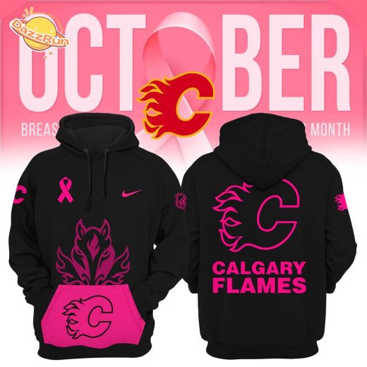 Women’s Nike Calgary Flames 2024 NHL Breast Cancer Awareness Month Pullover Hoodie – Fashion Meets Awareness