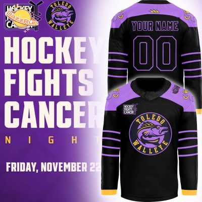 Toledo Walleye x Hockey Fight Cancer Night 2024 Custom Jersey – Supportive Gear