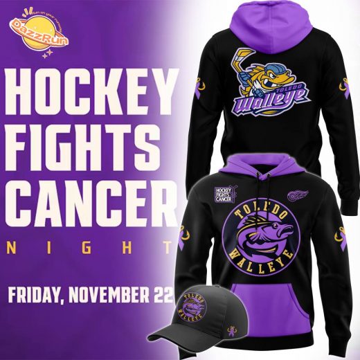 Toledo Walleye x Hockey Fight Cancer Night 2024 Hoodie – Supportive NHL Apparel