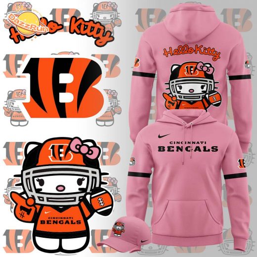 Limited Edition Cincinnati Bengals x Hello Kitty 2024 Hoodie – Adorable Fan Gear