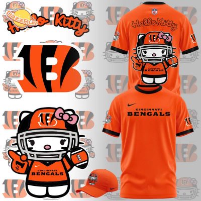 Limited Edition Cincinnati Bengals x Hello Kitty T-Shirt – Playful NFL Apparel