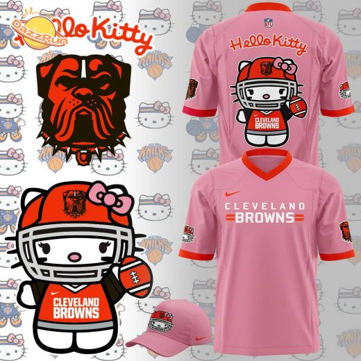 Limited Edition Cleveland Browns x Hello Kitty Football Jersey – Cute Fan Gear