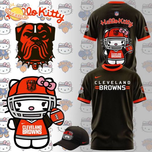 Limited Edition Cleveland Browns x Hello Kitty Hot Design 2024 T-Shirt – Cute NFL Gear