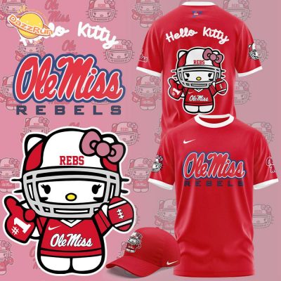 Limited Edition Ole Miss Football x Hello Kitty T-Shirt – Adorable Fan Apparel