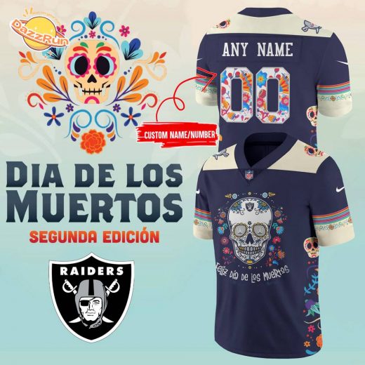 Men’s Nike Las Vegas Raiders 2024 NFL Dia De Los Muertos Premium Limited Personalized Jersey – Holiday Apparel