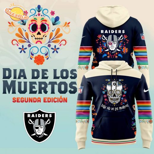 Men’s Nike Las Vegas Raiders 2024 NFL Dia De Los Muertos Premium Limited Pullover Hoodie – Holiday Gear