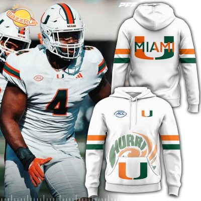 Miami (FL) Football 2024 White Hoodie – Classic Team Colors