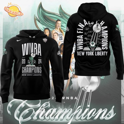 New York Liberty 2024 WNBA Finals Champions Black Hoodie – Stylish Victory Apparel