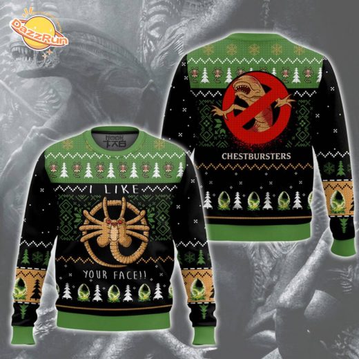 Alien Facehugger Ugly Christmas Sweater – Sci-Fi Horror Christmas