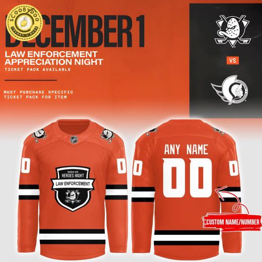 Anaheim Ducks 2024 Law Enforcement Appreciation Night Premium Limited Jersey