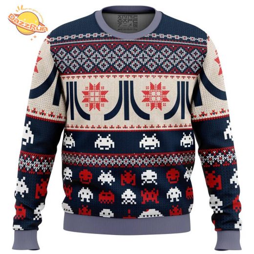 Atari Classic Ugly Christmas Sweater – Retro Video Game Holiday Special